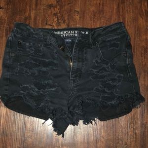 Black Denim Shorts
